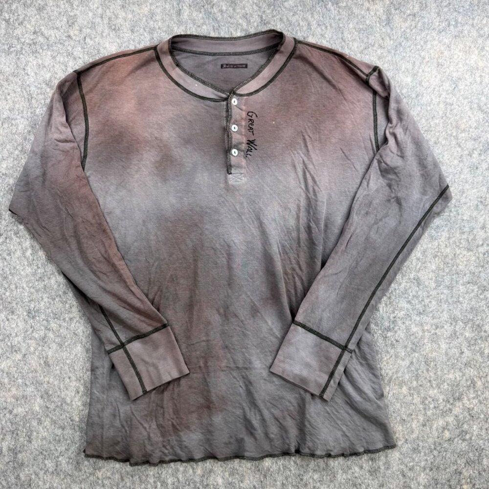 The Great China Wall Mens XXL Long Sleeve Henley Shirt